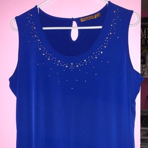 Blue tank with studs